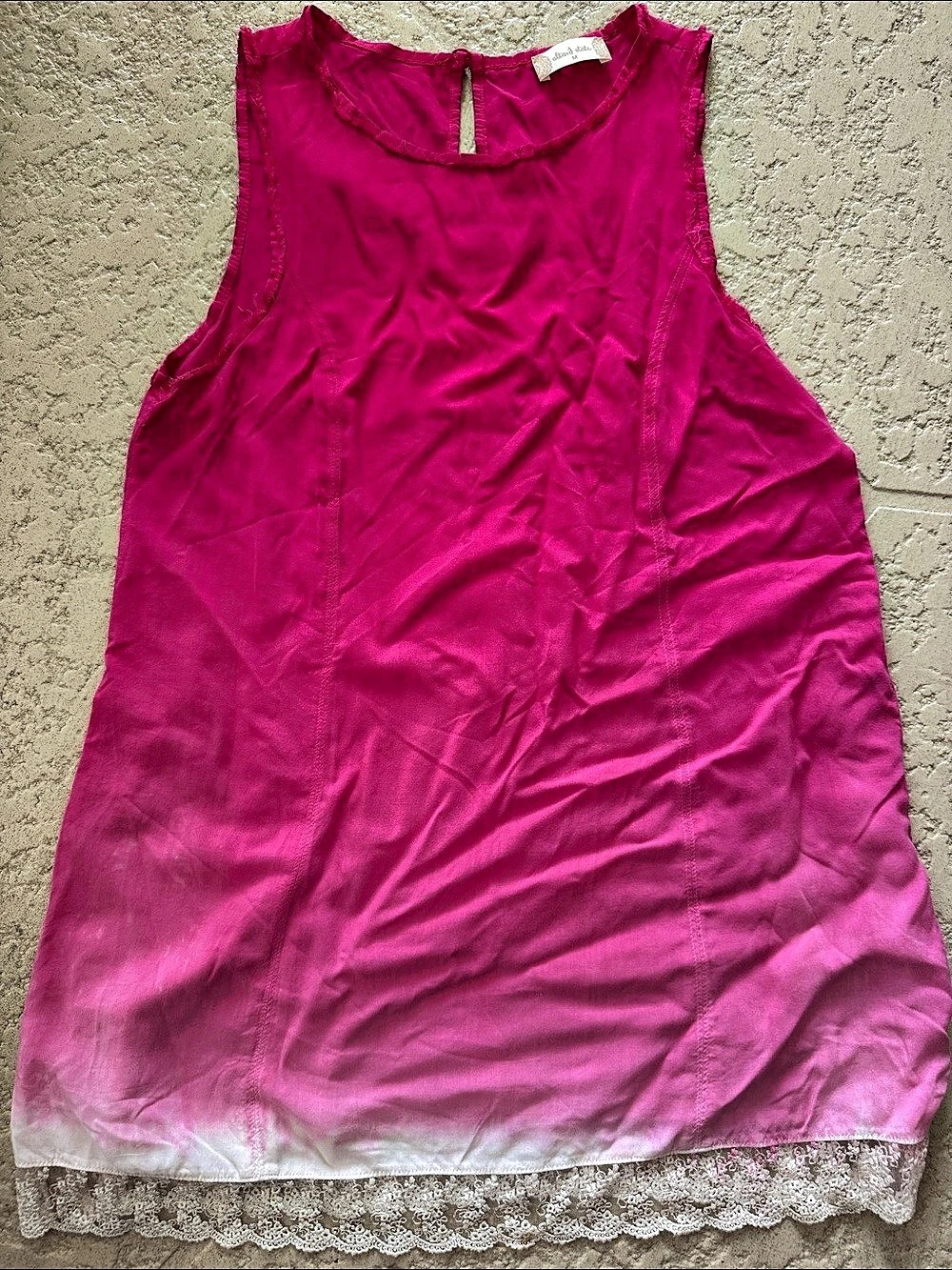 Altar’d state Lace Hem Tank Top in Pink Size Medium